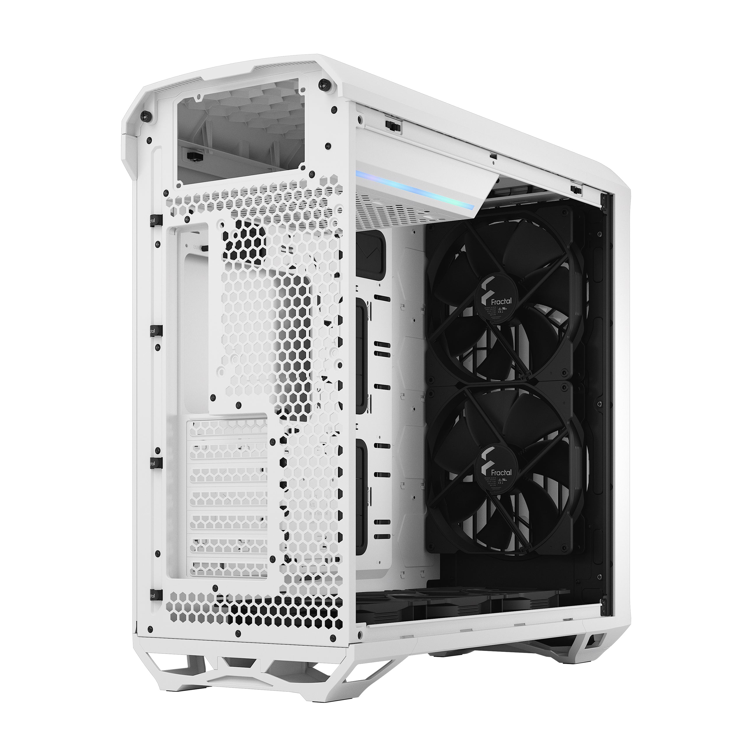 Fractal Design Torrent White RGB Light Tint Gaming Case – High Airflow Mid-Tower PC Chassis with ARGB