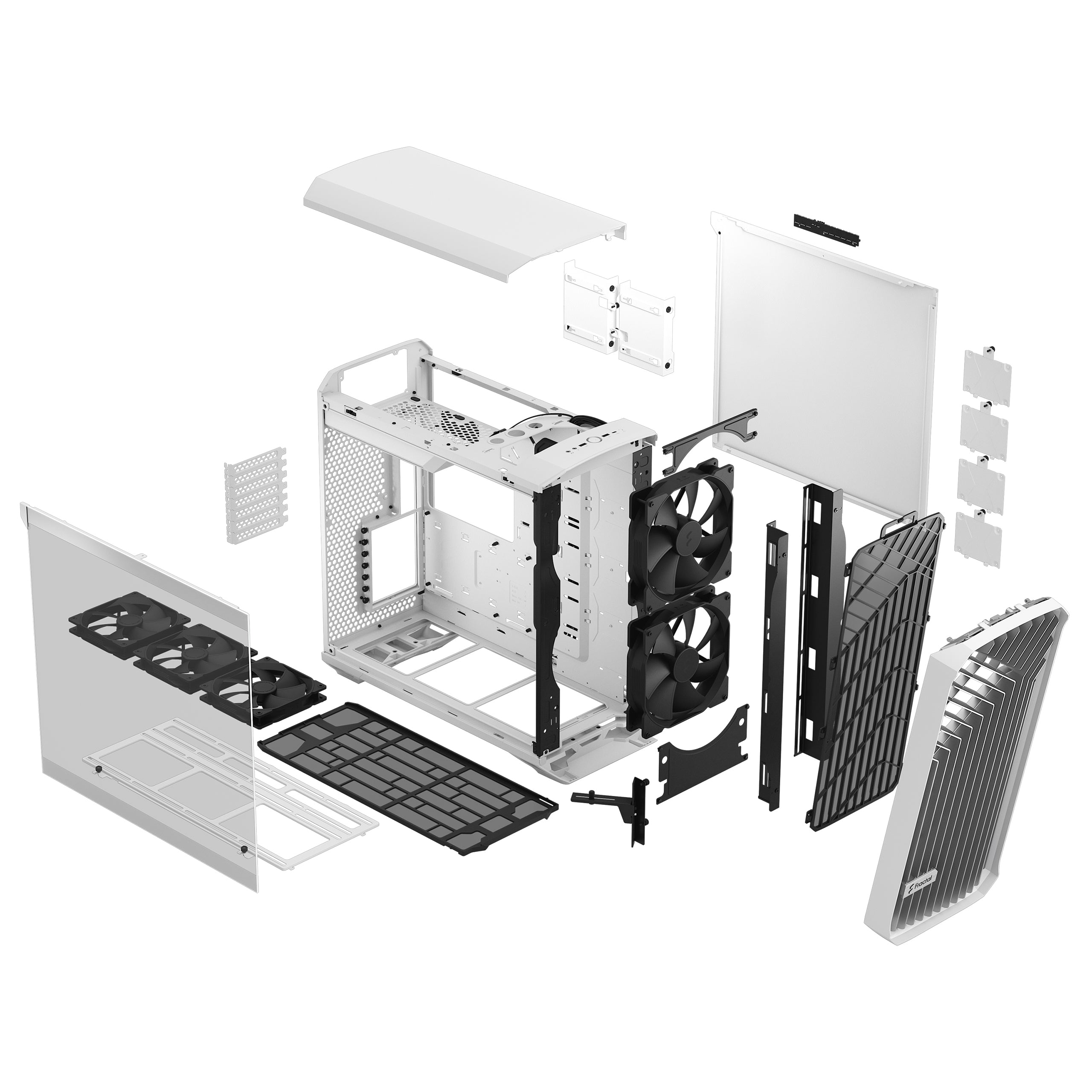 Fractal Design Torrent White RGB Light Tint Gaming Case – High Airflow Mid-Tower PC Chassis with ARGB
