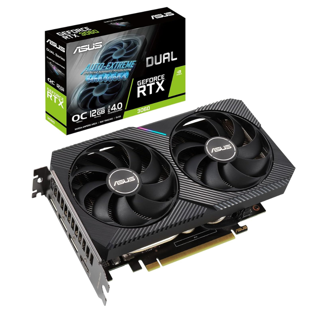 ASUS Dual RTX 3060 12GB V2 Graphics Card – GDDR6, PCIe 4.0, Dual Fan Cooling, Ray Tracing