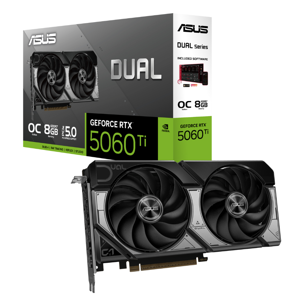 ASUS Dual GeForce RTX 5060 Ti 8GB Graphics Card – GDDR6, PCIe 4.0, Dual Fan, Ray Tracing