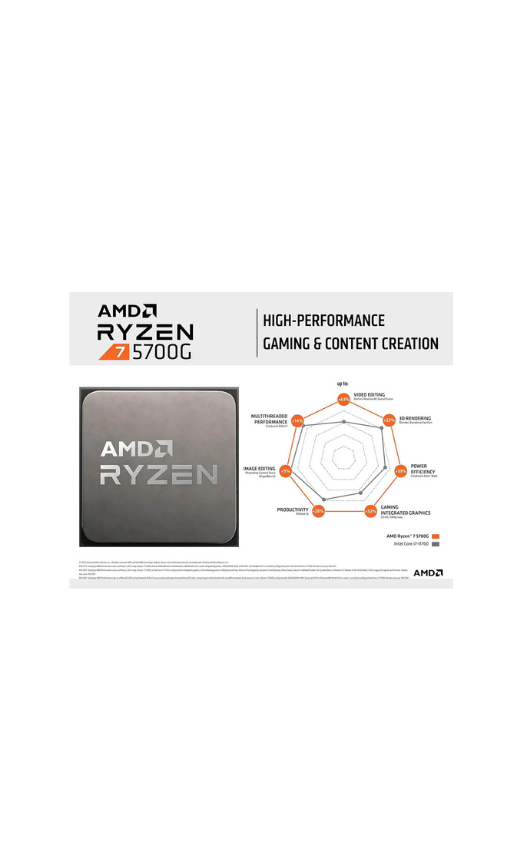 AMD Ryzen 7 5700G 8-Core, 16-Thread Unlocked Desktop Processor with Radeon Graphics