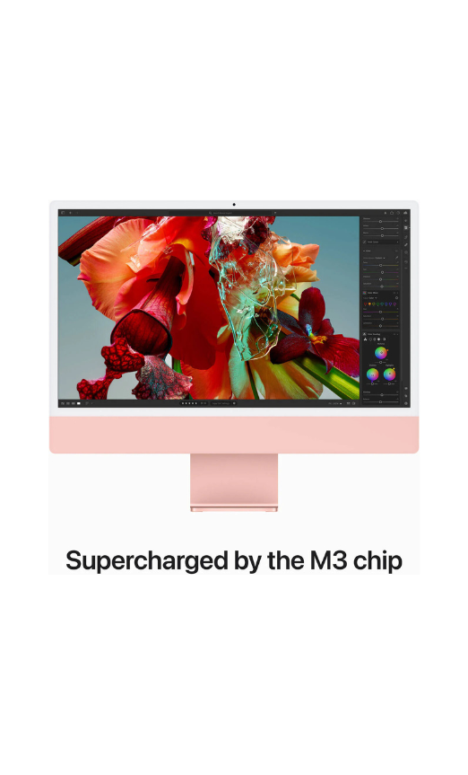 Apple 24" iMac AIO Desktop Computer with M3 Chip, 4.5K Retina Display, 8-Core CPU & 8-Core GPU, 8GB RAM, 256 GB SSD, Magic English KB with Touch ID & Magic Mouse, macOS, Pink |MQRD3