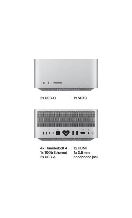 Apple Mac Studio, M2 Max Chip, 12-core CPU, 30-core GPU, 16-core Neural Engine, 32GB RAM, 512GB SSD, Wi-Fi 6E & Bluetooth 5.3 Connectivity, TRA Version, Silver | MQH73AB/A