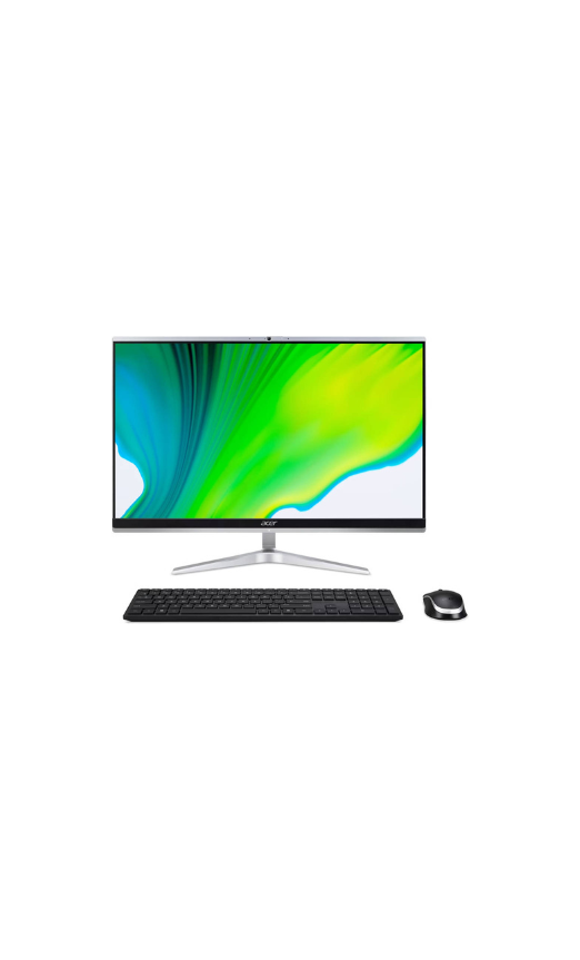 Acer Aspire C24-1651 AIO Desktop Computer, 23.8" FHD LED Display, Intel Core i7-1165G7, 8GB RAM, 512GB SSD, GeForce MX330 2GB GPU, Wireless K/B & Mouse, Win11, Silver | DQ.BG8EM.006