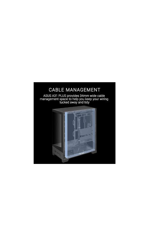 ASUS A31 Plus Mid-Tower PC Case – Black with Tempered Glass & ARGB Fans, ATX / Micro-ATX / Mini-ITX Compatible
