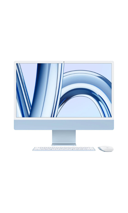 Apple iMac 2021 AIO Desktop Computer, 24" 4.5K Retina Display, Apple M1, 8-Core CPU, 8-Core GPU, 8GB RAM, 256 SSD, 2x TB Ports, English-Arabic Magic Keyboard & Mouse, Blue | MGPK3 AB/A