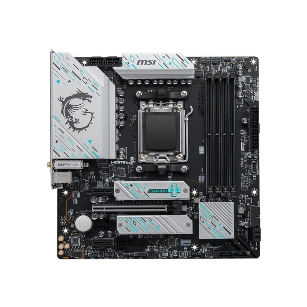 MSI B650M Gaming Plus WiFi Motherboard – Micro-ATX, AMD AM5, DDR5, PCIe 4.0, WiFi 6E