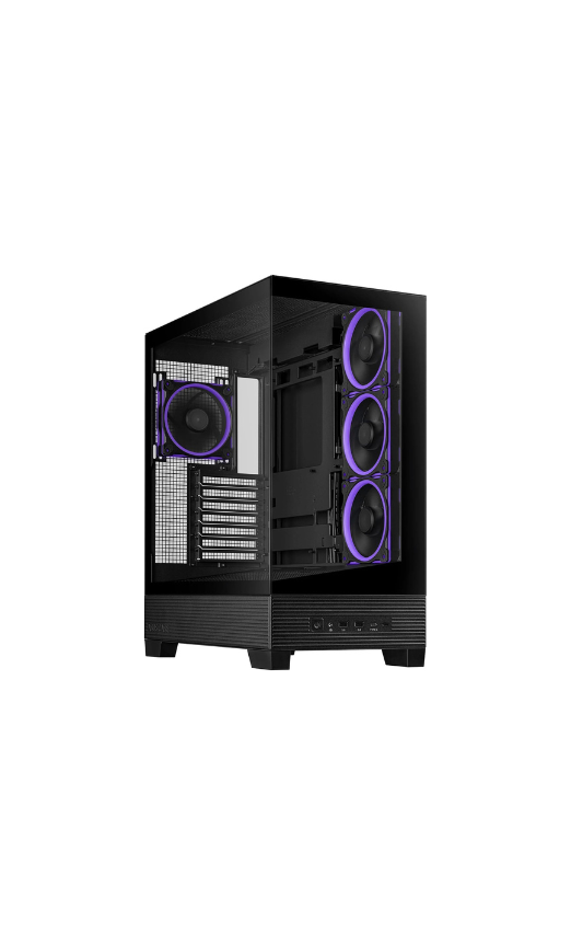 ASUS A31 Plus Mid-Tower PC Case – Black with Tempered Glass & ARGB Fans, ATX / Micro-ATX / Mini-ITX Compatible