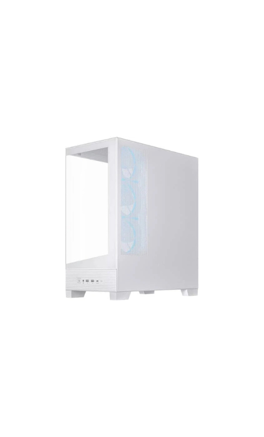 ASUS A31 Plus Mid-Tower PC Case – White with Tempered Glass & ARGB Fans, ATX / Micro-ATX / Mini-ITX Compatible