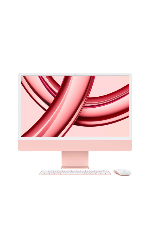 Apple 24" iMac AIO Desktop Computer with M3 Chip, 4.5K Retina Display, 8-Core CPU & 8-Core GPU, 8GB RAM, 256 GB SSD, Magic English KB with Touch ID & Magic Mouse, macOS, Pink |MQRD3