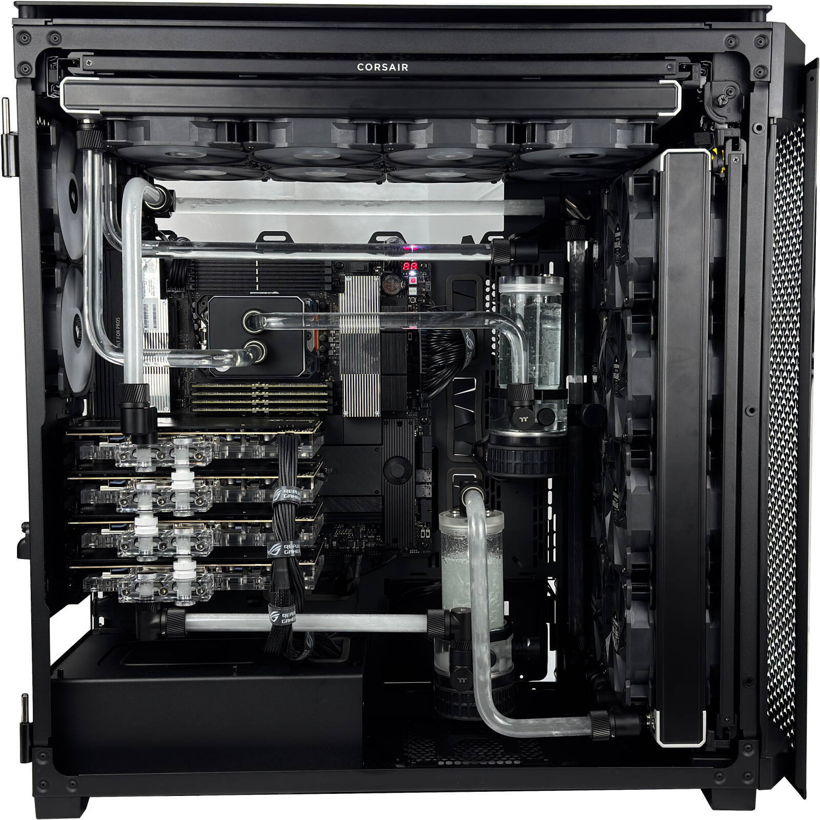 HPC ART7 Workstation - AMD Ryzen Threadripper 7970X 32 Cores 64 Threads, 2x NVIDIA RTX 5000 Ada 32GB, 256GB DDR5 RAM 4800MHz, 2TB SSD Gen 4, 1050W 80 PLUS Gold PSU, 360mm Liquid Cooling