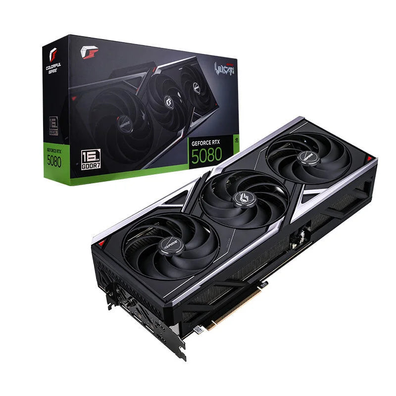 Colorful IGame GeForce RTX 5080 Vulcan W OC 16GB Graphics Card – NVIDIA Ada Lovelace, 16GB GDDR6, Triple-Fan Cooling, DLSS 3, Ray Tracing, PCIe 4.0, HDMI & DisplayPort, Overclocked Gaming GPU