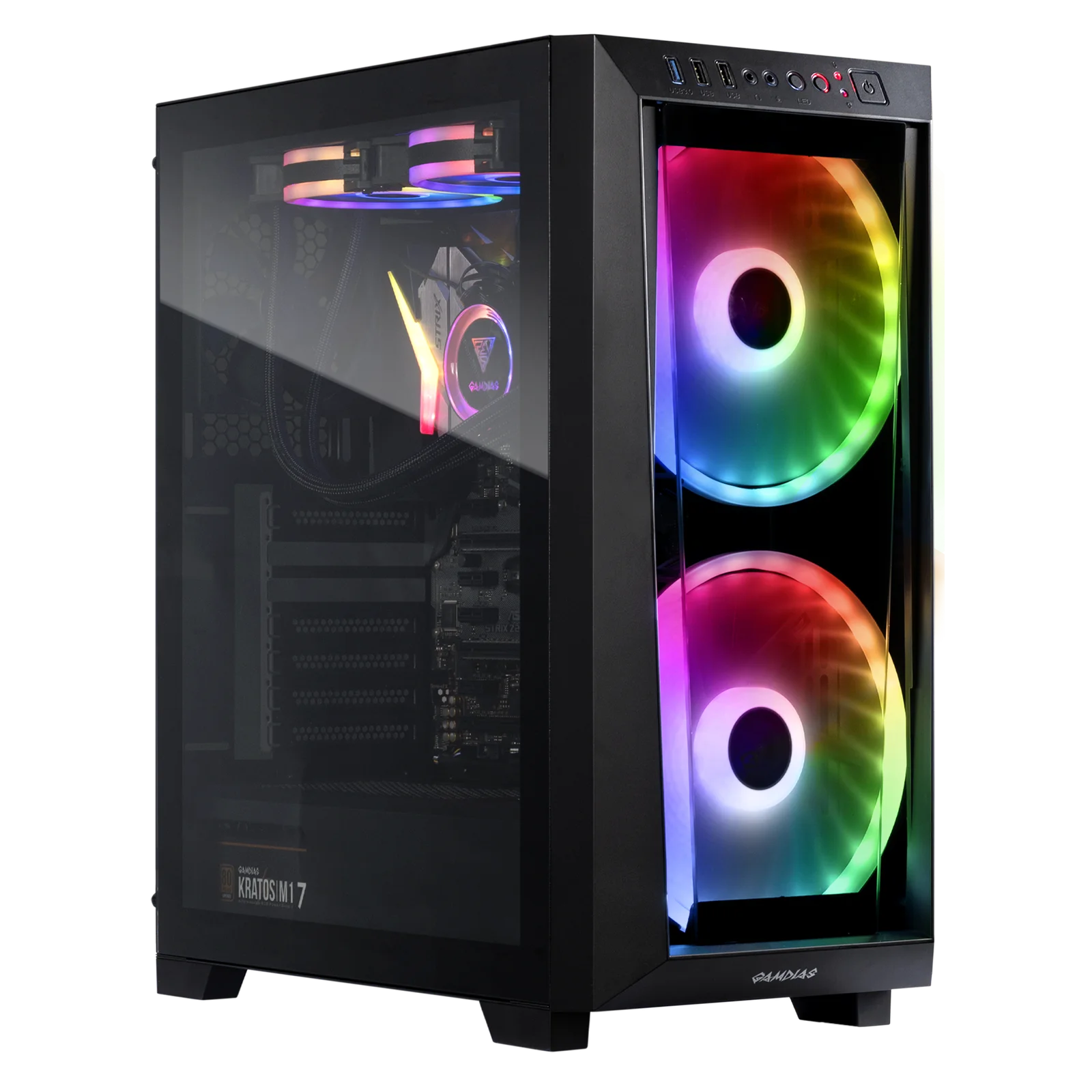 GAMDIAS Apollo M2 Elite Mid Tower Gaming Case – RGB Lighting, Tempered Glass, ATX/Micro-ATX Compatible