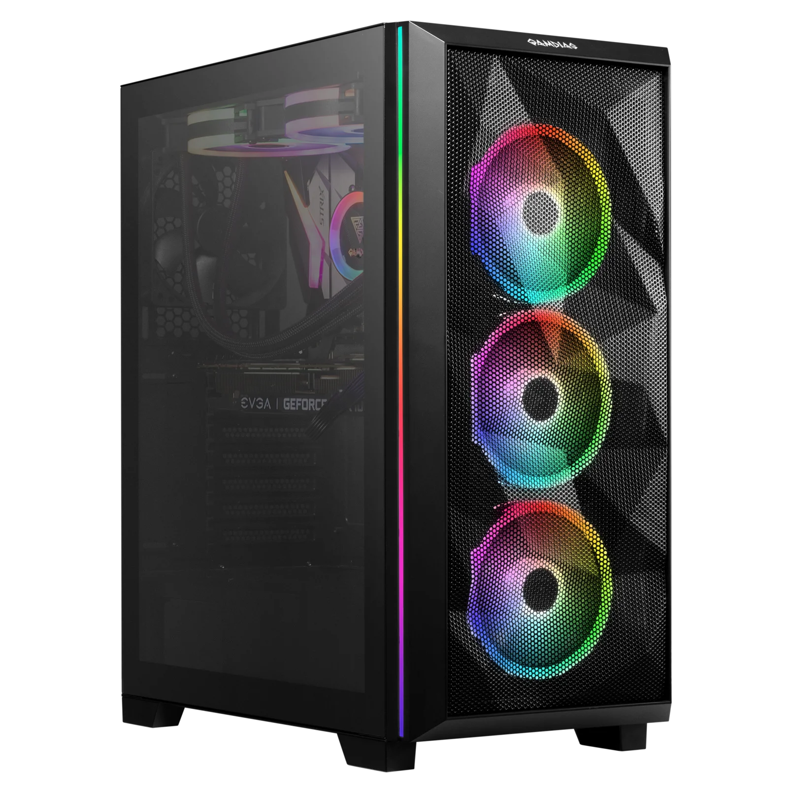 GAMDIAS ATHENA M2 Elite Mid Tower Gaming Case – RGB Lighting, Tempered Glass Side Panel, ATX & Micro-ATX Compatible