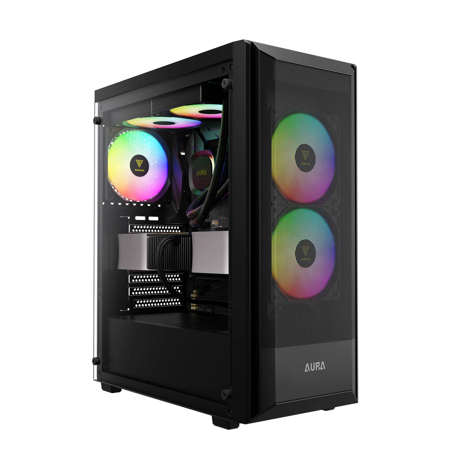 GAMDIAS AURA GC6 Elite ARGB Mid Tower Gaming Case – Tempered Glass, High Airflow, ATX/Micro-ATX Compatible
