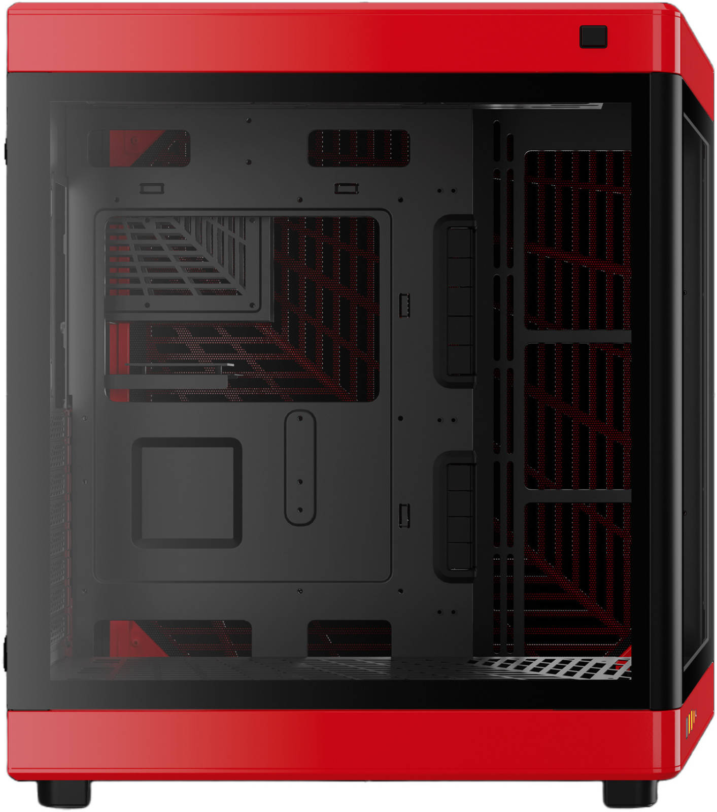 GAMDIAS NESO P1 Black/Red Tower Gaming Case – Tempered Glass, High Airflow, ATX/E-ATX Compatible