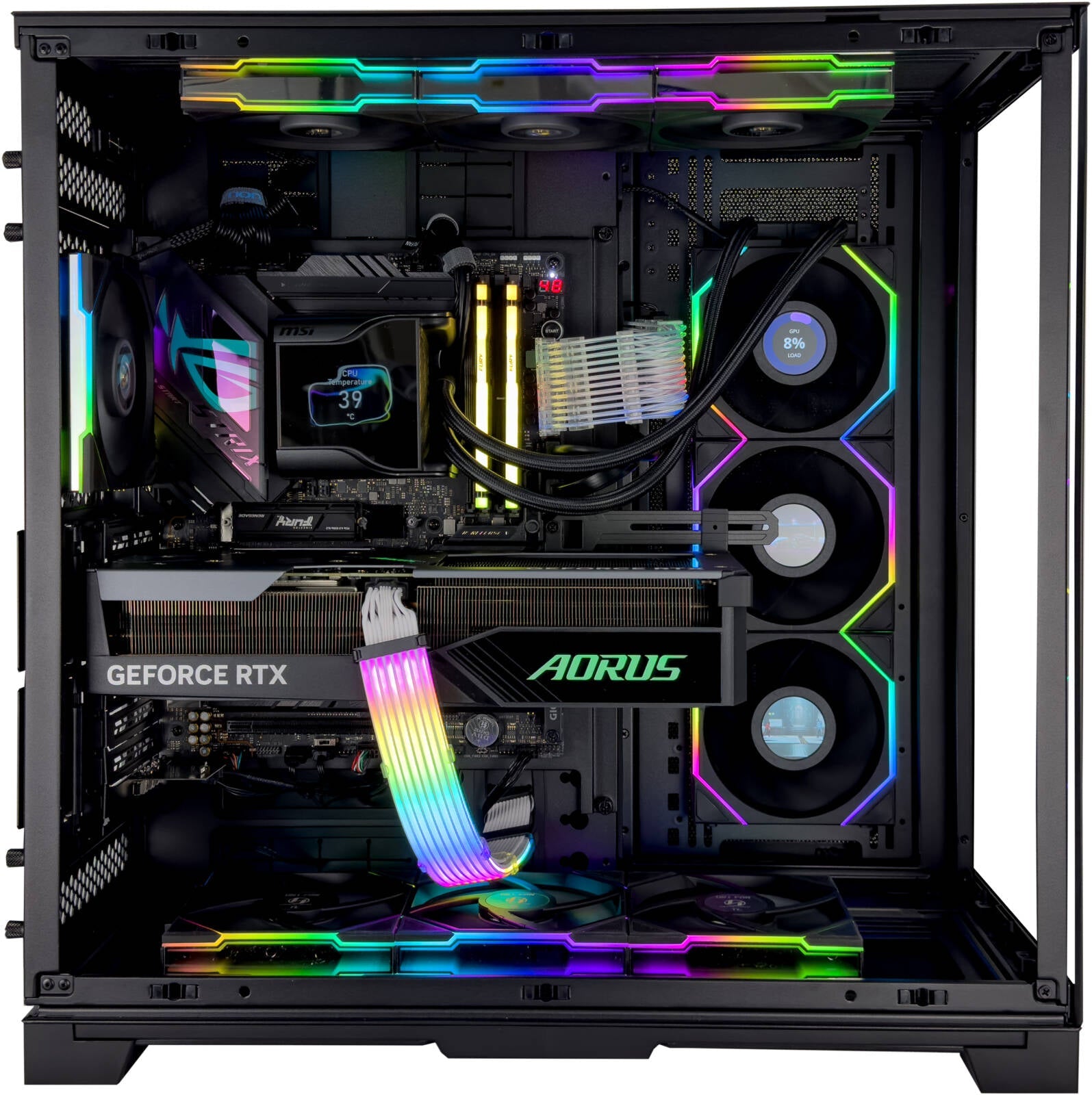 High-End Gaming PC - Intel Core i9-14900KF 24 Cores 32 Threads, NVIDIA RTX 4070 Ti 12GB, 64GB DDR5 RAM 6000MHz, 2TB SSD Gen 4, 850W Platinum PSU, 360mm Liquid Cooler, Wi-Fi + BT
