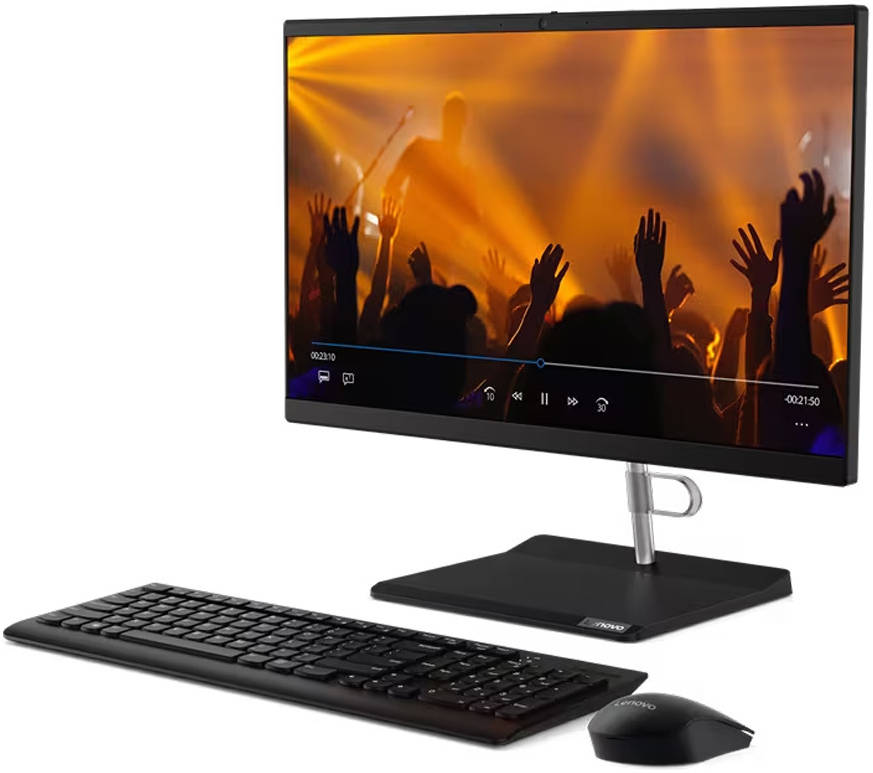 Lenovo V50a-24IMB AIO  Desktop Computer, 23.8" FHD IPS Display, Intel Core i7-10700T, 8GB RAM, 1TB HDD, AMD Radeon 625 2G GDDR5, W/Keyboard & Mouse, DOS, Touchscreen, Black | 11FK000DAX