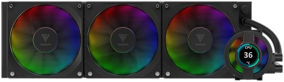 GAMDIAS CHIONE P3-360U RGB AIO Liquid CPU Cooler – 360mm High-Performance Water Cooling System