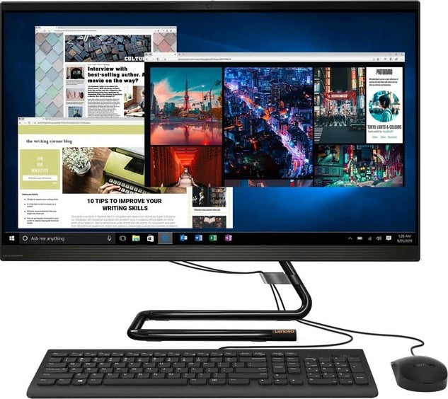 Lenovo AIO 3 Desktop   Core i5 10400T, 8GB RAM, 1TB HDD + 128GB SSD,  2GB Graphics, 23.8inch FHD Touch Screen, DOS - Black | F0EU00APAX