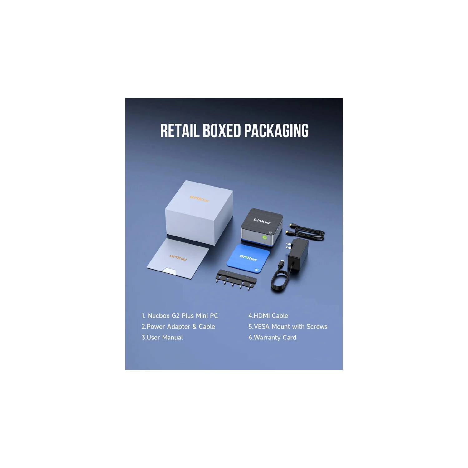 GMKtec NucBox G2 Plus Desktop Ultracompact Mini PC, Intel Twin Lake N150(4C/4T) up to 3.6GHz, 12GB LPDDR5 RAM, 512GB SSD, WiFi 6, BT5.2, Windows 11 Pro, Black, Blue | NucBox G2 Plus