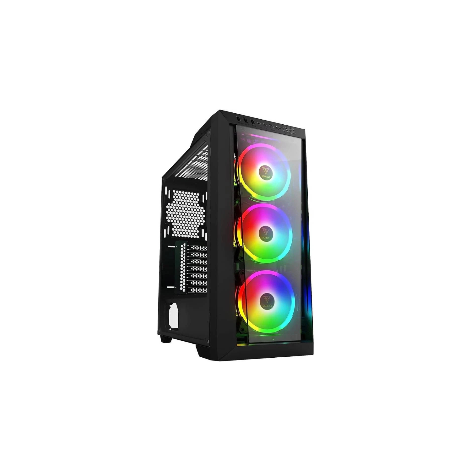 GAMDIAS TALOS E3 White Mid Tower Gaming Case – High Airflow, RGB Compatible, Tempered Glass, ATX/Micro-ATX