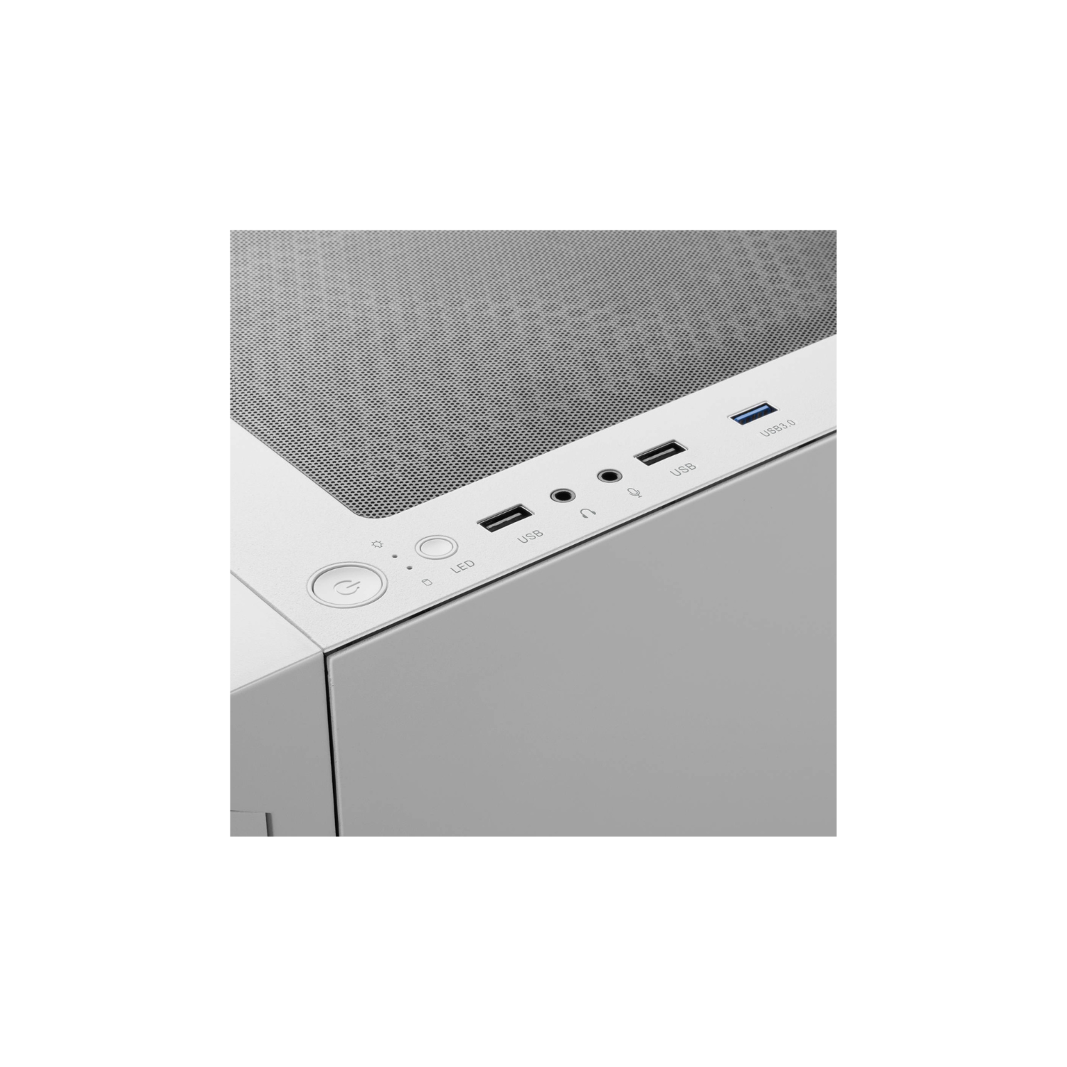 GAMDIAS TALOS E3 Mesh White Mid Tower Gaming Case – High Airflow, RGB Compatible, Tempered Glass, ATX/Micro-ATX