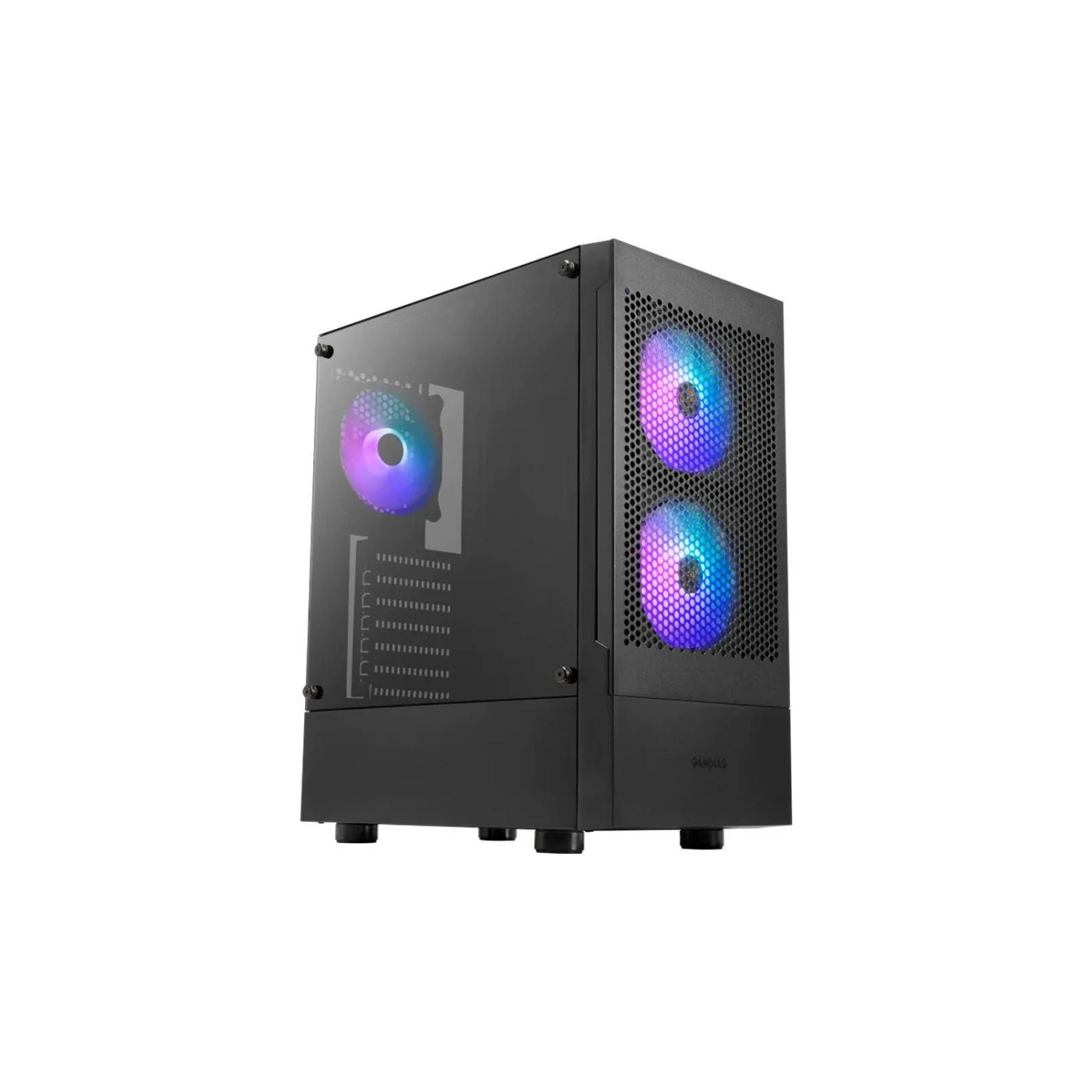 GAMDIAS TALOS E3 Mesh Black Mid Tower Gaming Case – High Airflow, RGB Compatible, Tempered Glass, ATX/Micro-ATX