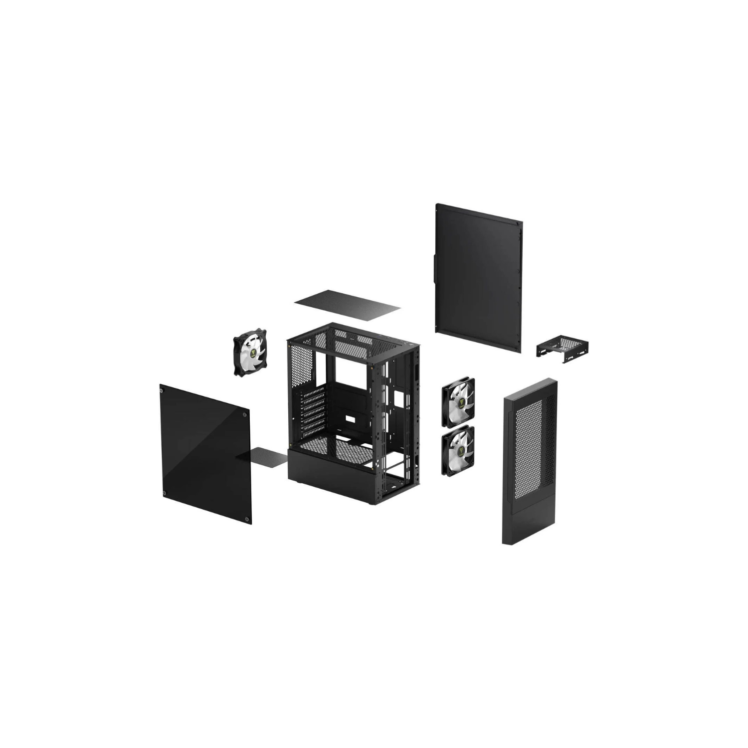 GAMDIAS TALOS E3 Mesh Black Mid Tower Gaming Case – High Airflow, RGB Compatible, Tempered Glass, ATX/Micro-ATX