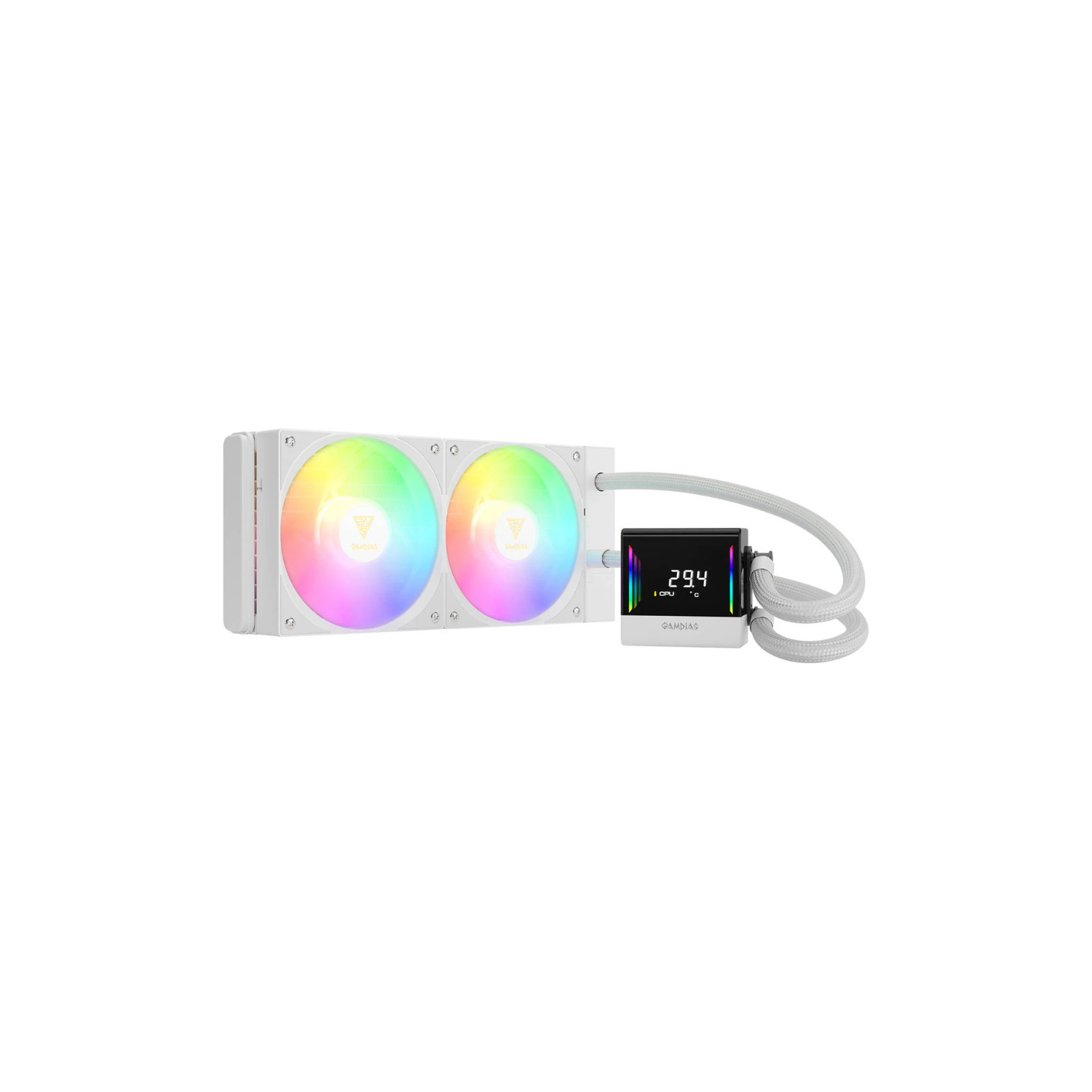 GAMDIAS CHIONE E4-240 White RGB Liquid CPU Cooler – 240mm High-Performance Water Cooling System