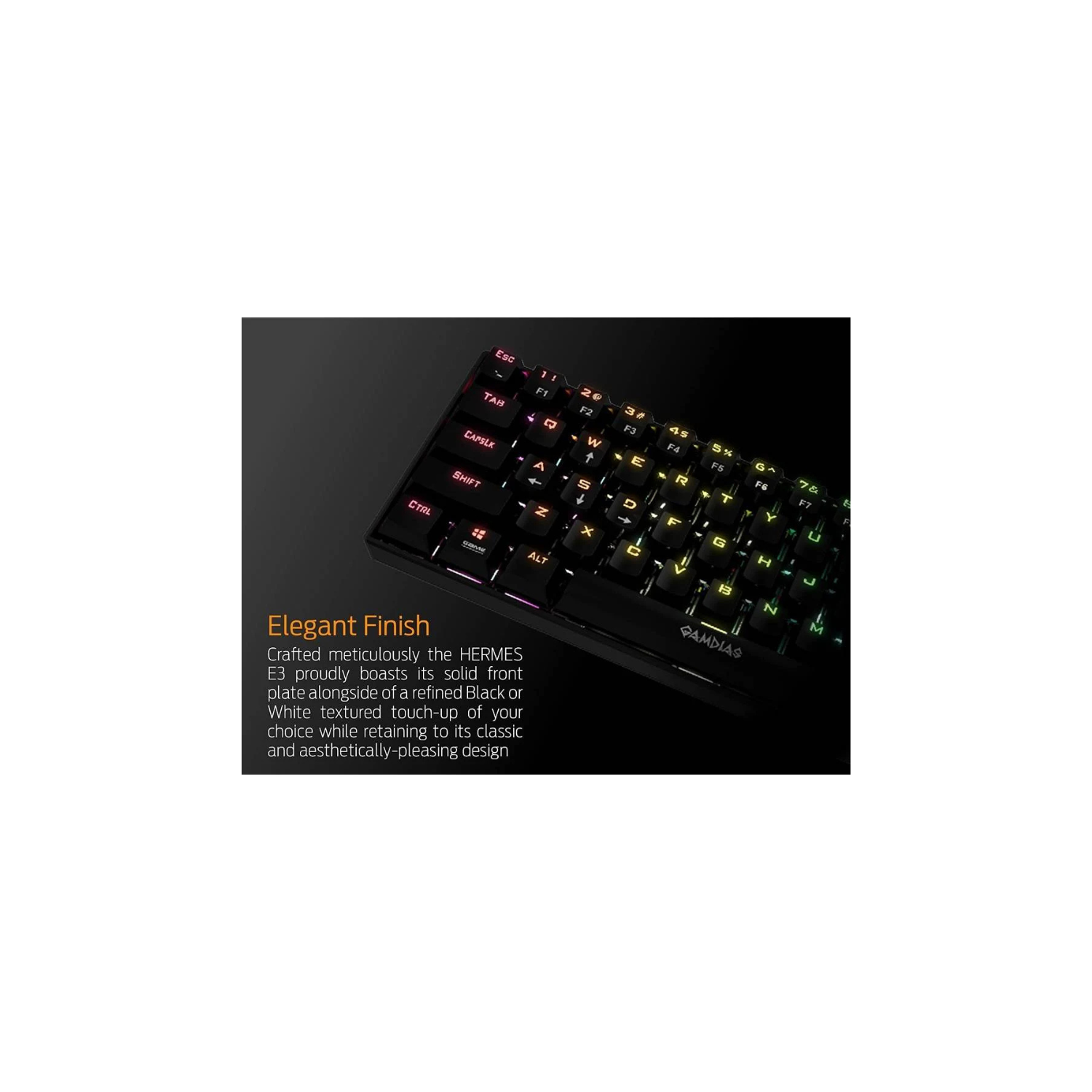 GAMDIAS Hermes E3 Black RGB Wired Gaming Keyboard – Mechanical-Feel Keys, Anti-Ghosting, RGB Backlit, Ergonomic Design, PC Gaming Keyboard