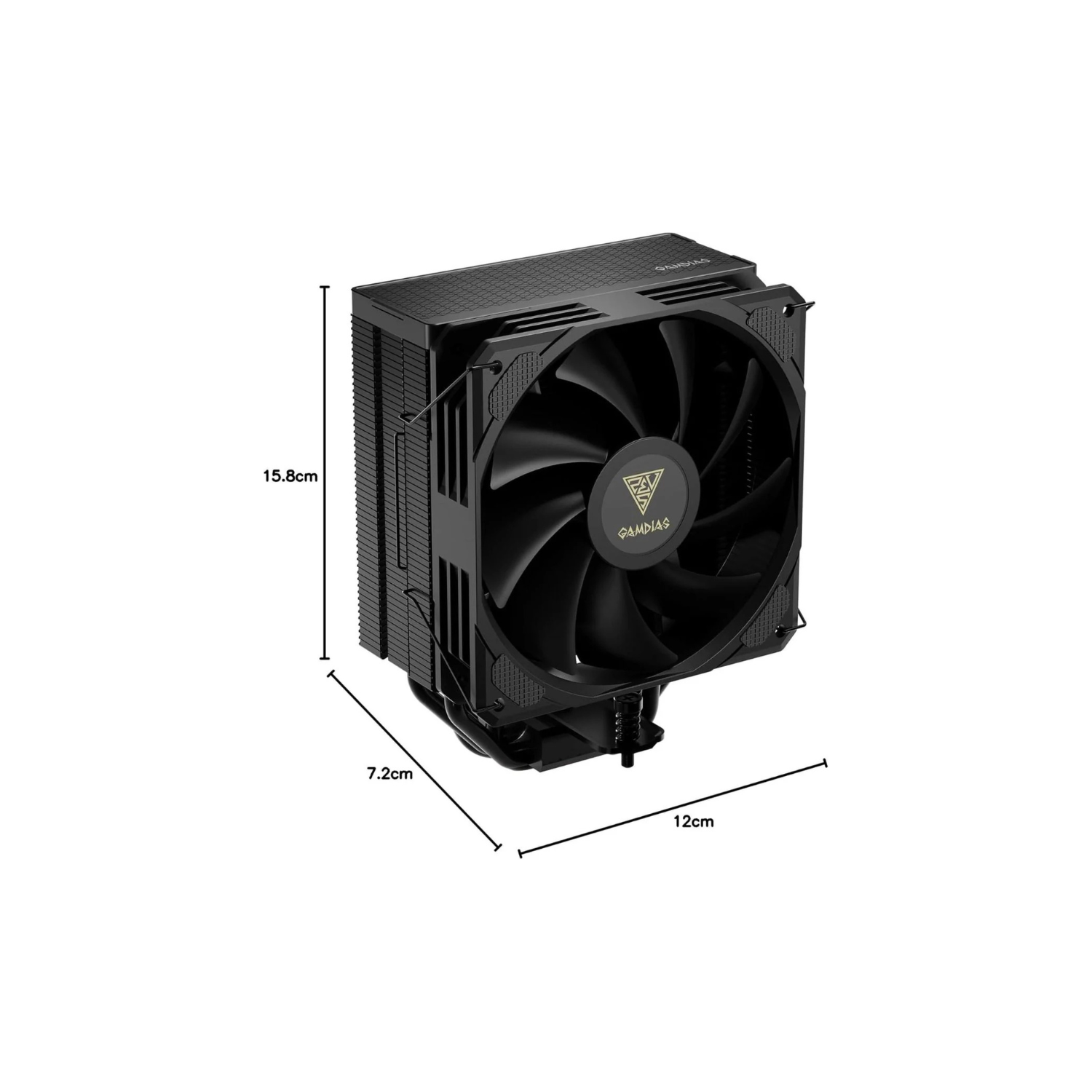 GAMDIAS BOREAS E2-410 Black CPU Air Cooler – High-Performance Silent Cooling, RGB Lighting Compatible, Easy Installation for Gaming & Desktop PCs