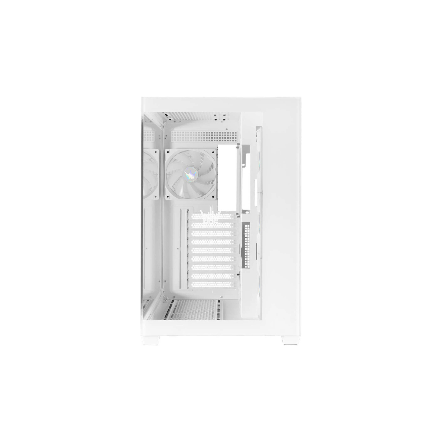 GALAX HOF ALLSYNQ White Mid-Tower ATX Gaming PC Case – Tempered Glass Side Panel, Pre-Installed 4 ARGB Fans, Dual-Chamber Layout, Supports 360 mm Radiator & High-End GPU Builds