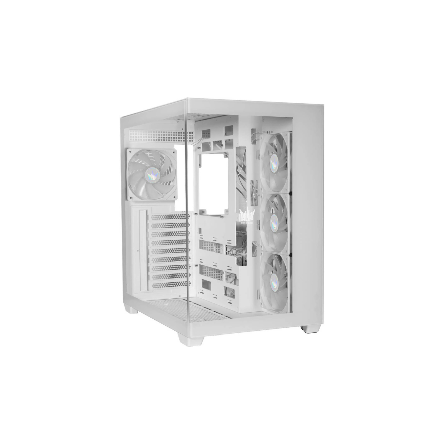 GALAX HOF ALLSYNQ White Mid-Tower ATX Gaming PC Case – Tempered Glass Side Panel, Pre-Installed 4 ARGB Fans, Dual-Chamber Layout, Supports 360 mm Radiator & High-End GPU Builds