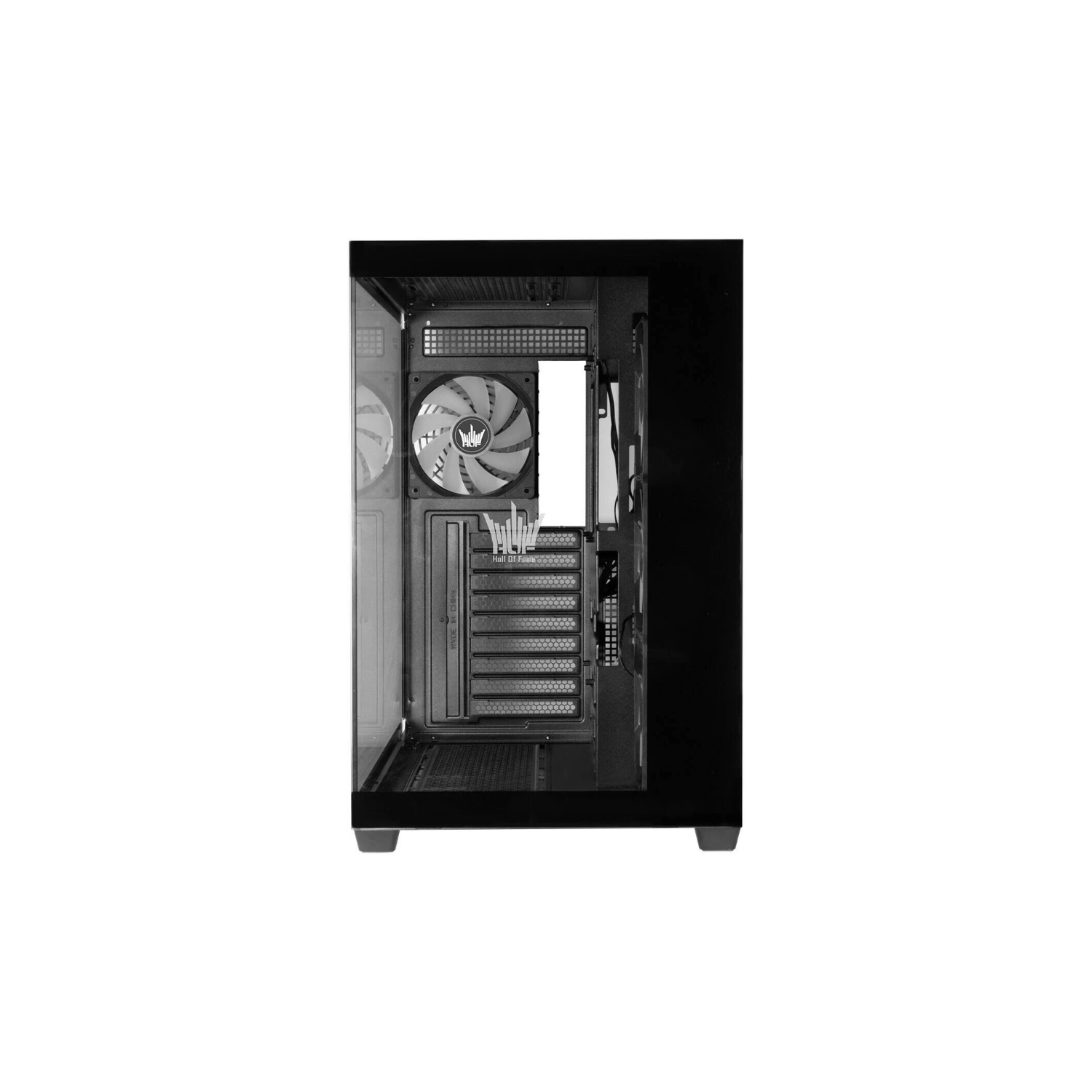 GALAX HOF ALLSYNQ Black Mid-Tower ATX Gaming PC Case – Tempered Glass Side Panel, Pre-Installed 4 ARGB Fans, Dual-Chamber Layout, Supports 360 mm Radiator & High-End GPU Builds