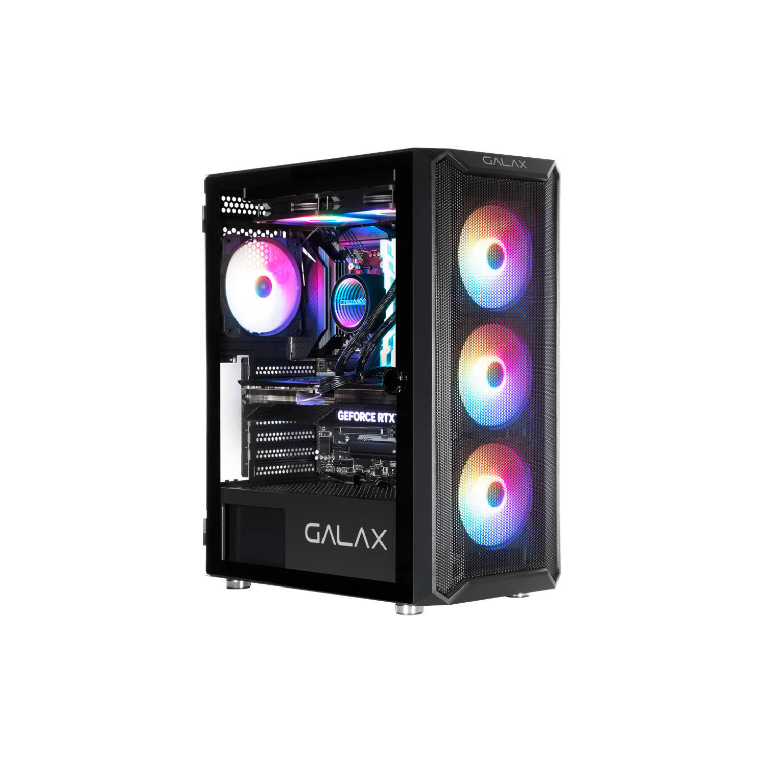 GALAX Revolution 07 ATX Mid-Tower Gaming PC Case – Tempered Glass Side Panel, SPCC Construction, Supports Up to 360 mm Radiator & 330 mm GPU, Black