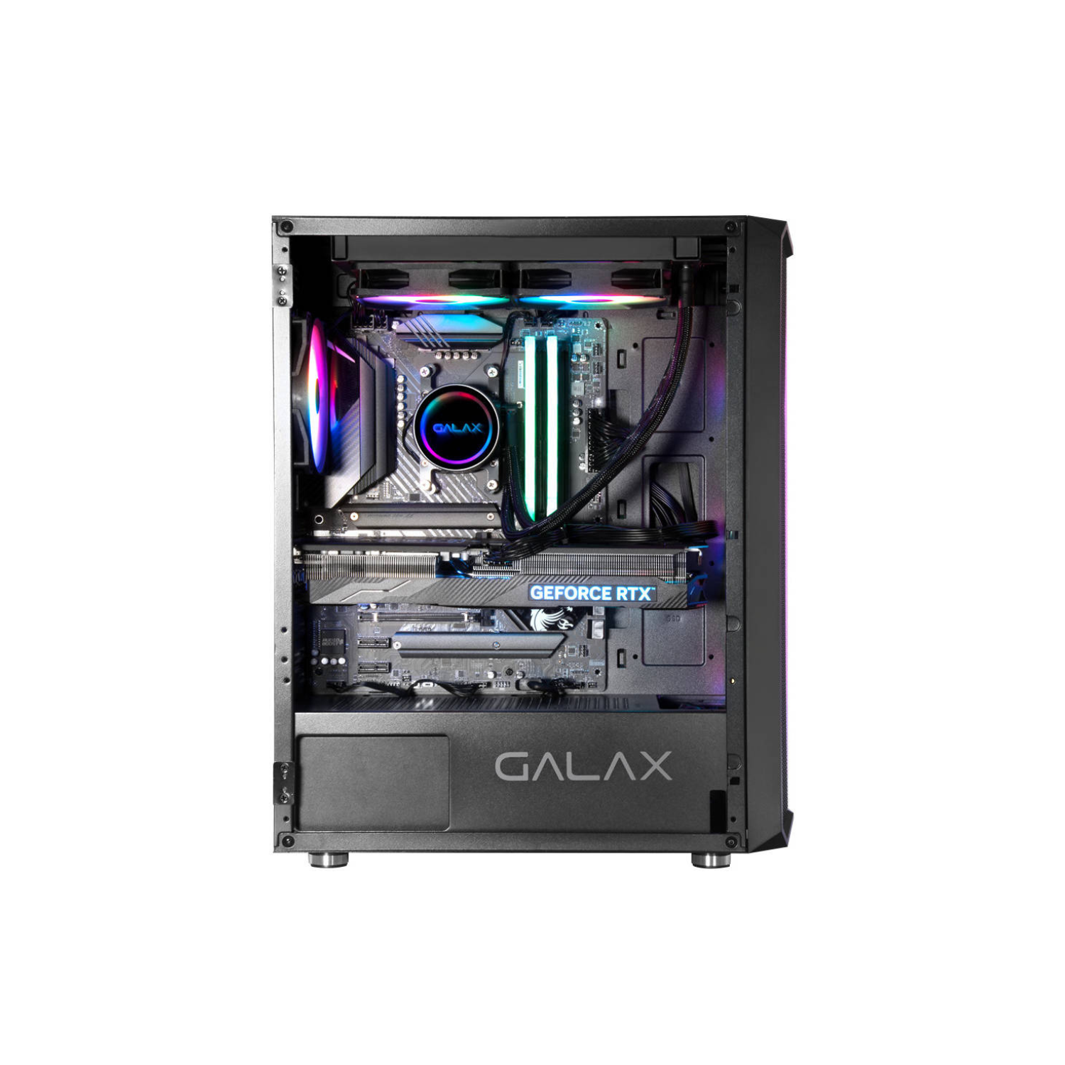 GALAX Revolution 07 ATX Mid-Tower Gaming PC Case – Tempered Glass Side Panel, SPCC Construction, Supports Up to 360 mm Radiator & 330 mm GPU, Black