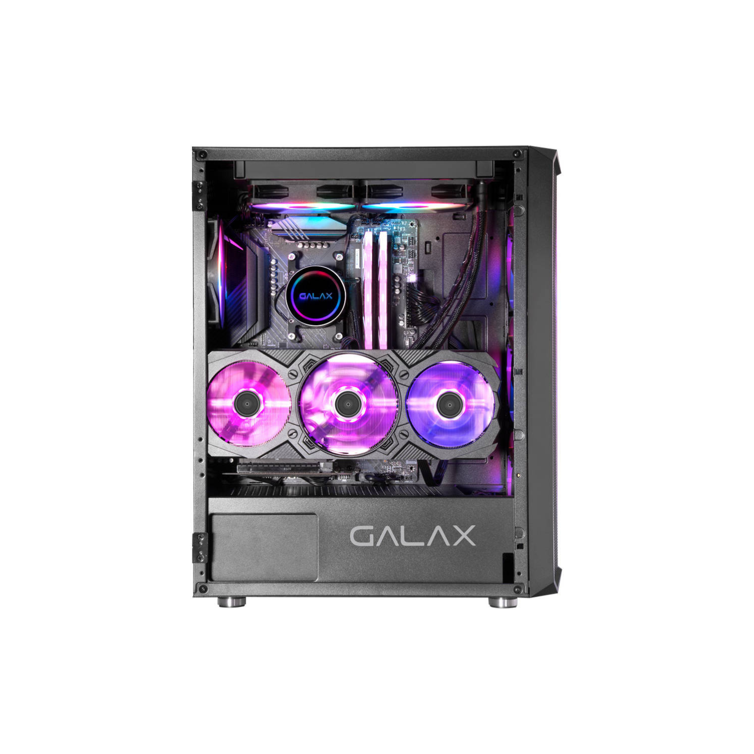 GALAX Revolution 07 ATX Mid-Tower Gaming PC Case – Tempered Glass Side Panel, SPCC Construction, Supports Up to 360 mm Radiator & 330 mm GPU, Black