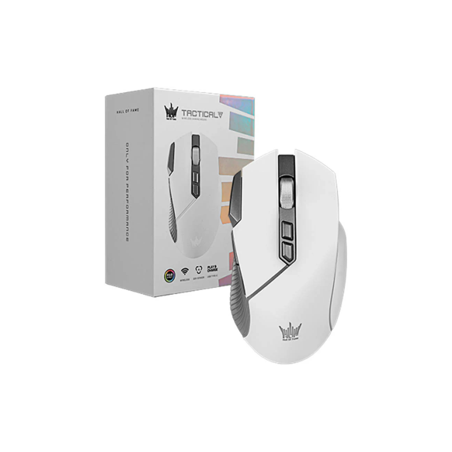 GALAX HOF Tactical M1 Wireless Gaming Mouse – Up to 32,000 DPI PixArt Sensor, USB-C & 2.4GHz Dual Mode, ARGB Lighting, 8 Programmable Macro Buttons, Ergonomic E-Sports Design