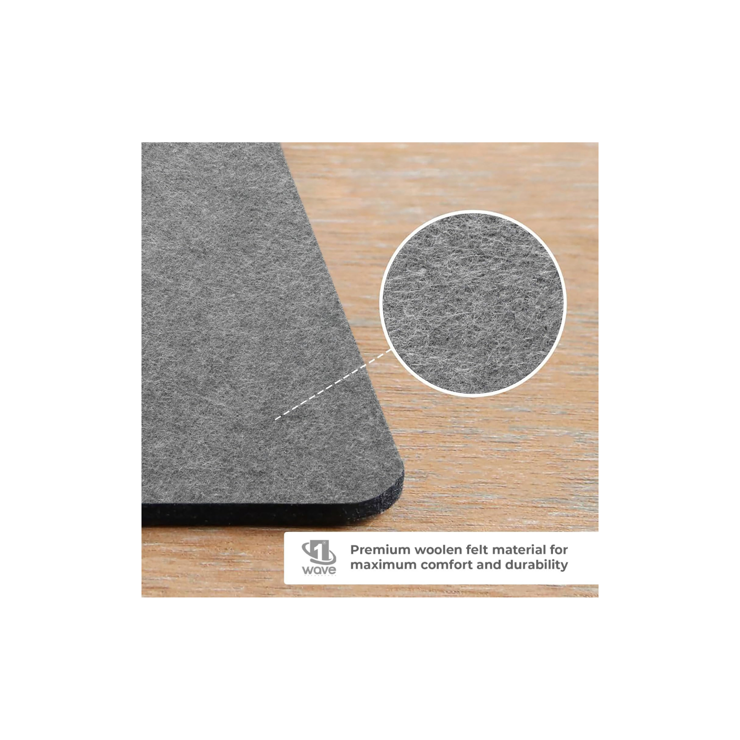 First Wave Signature Mat | Premium Desk Mat 100x35cm | Smooth Felt & Leather | Gaming, Office & Home | Clean & Organized Desk | Laptop, Keyboard & Mouse Pad | Anti-Slip, Water-Resistant | Grey-Tan