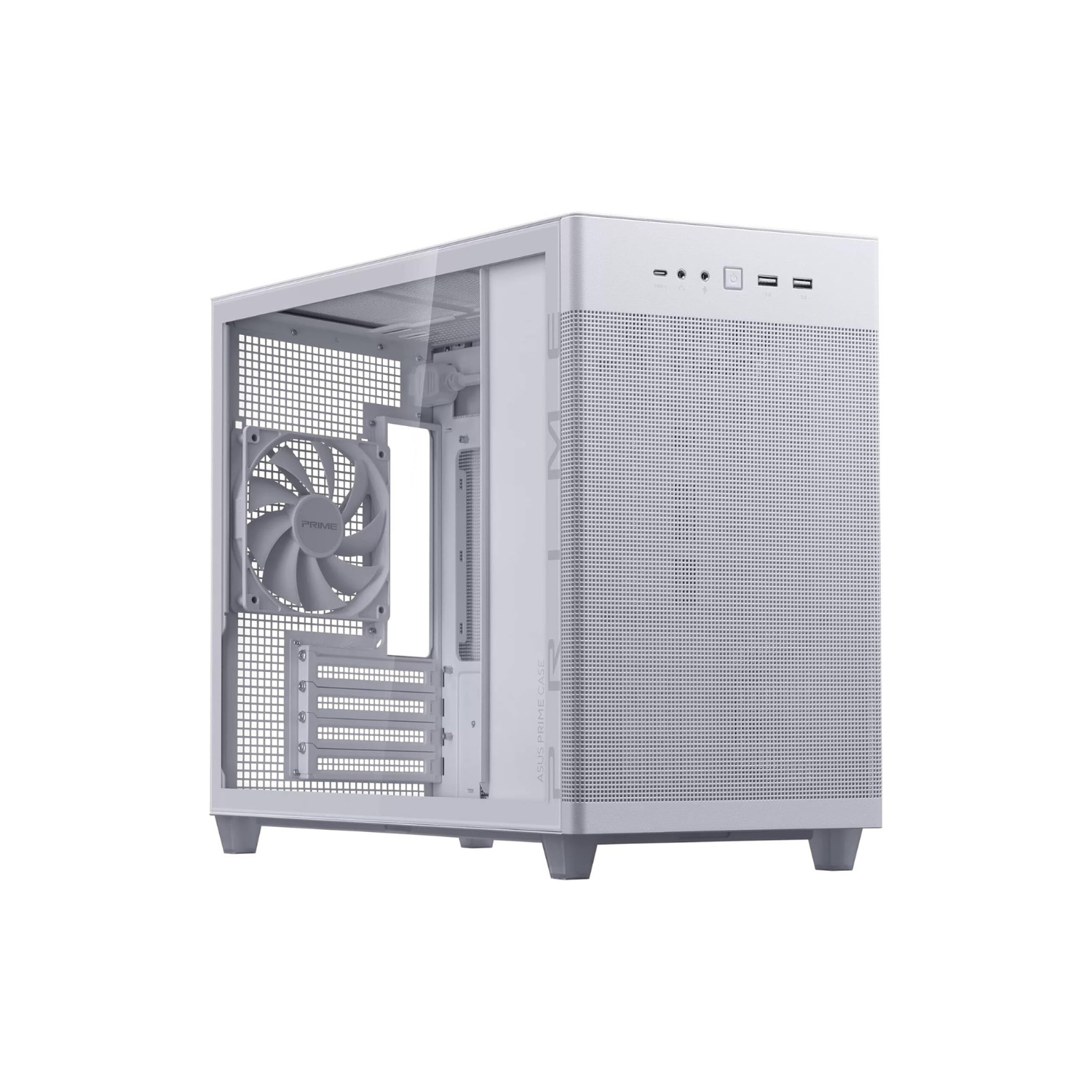 ASUS Prime AP201 Mid-Tower PC Case – Tempered Glass, White, ATX / Micro-ATX / Mini-ITX Compatible
