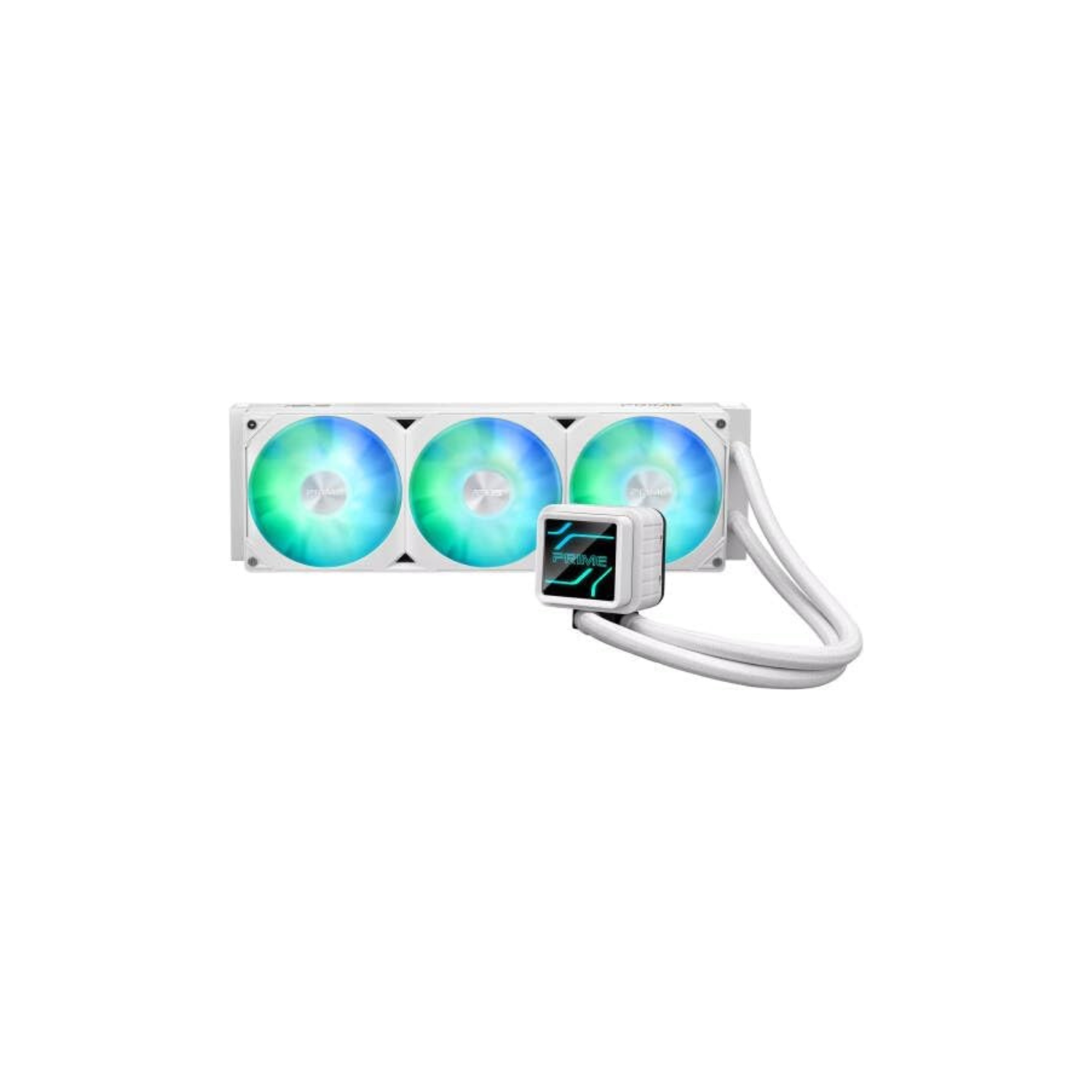 ASUS Prime LC 360 ARGB White AIO Cooler – 3-in-1 Fans, Replaceable Length Tubing, High-Performance Liquid Cooling