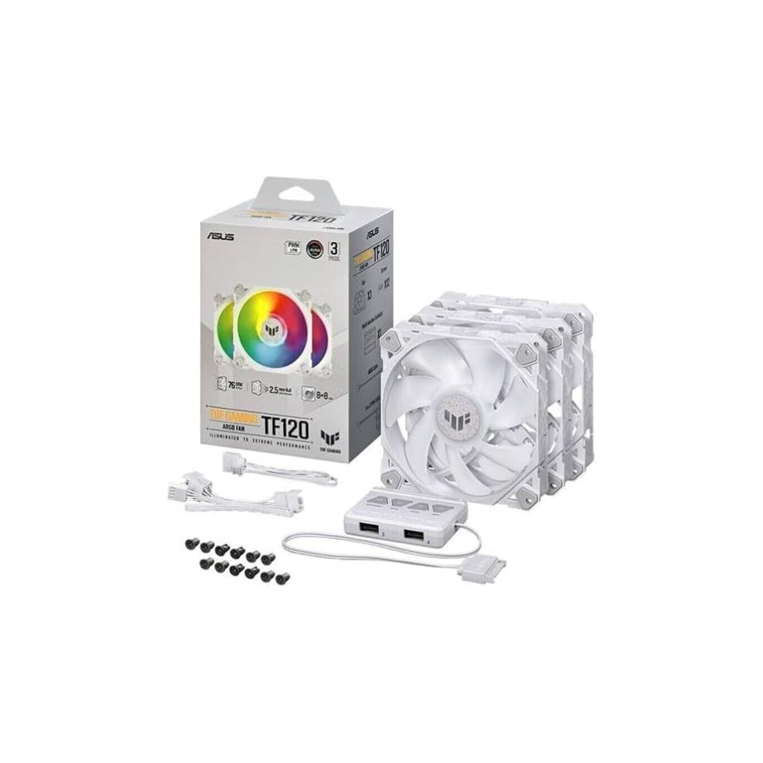 ASUS TF120A1/WT/ARGB/3 IN 1 / TUF GAMING TF120 ARGB WHITE EDITION 3IN1 (90DA0033-B09030)