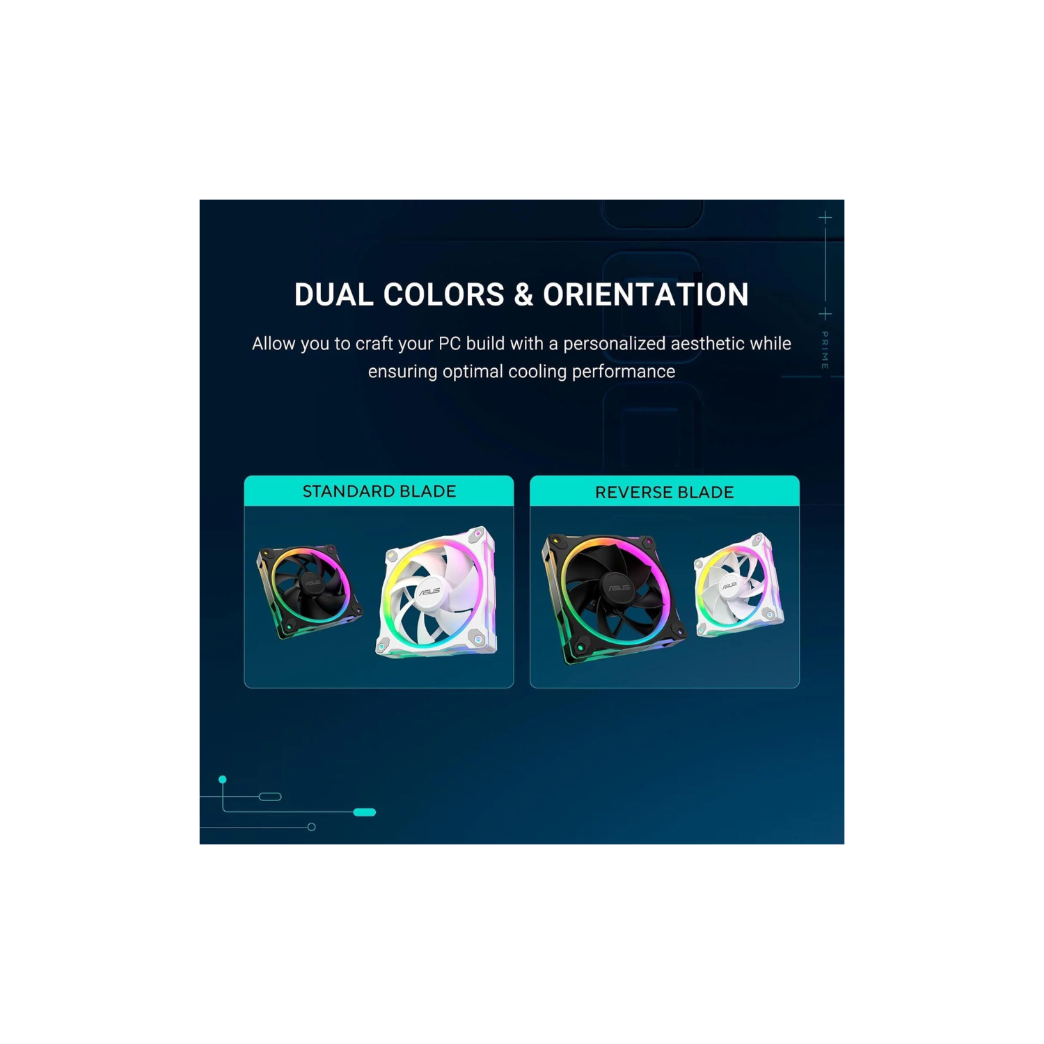 ASUS Prime MR120 ARGB Reverse Fan White – 120mm 3-in-1 Pack, High-Performance Cooling, Addressable RGB