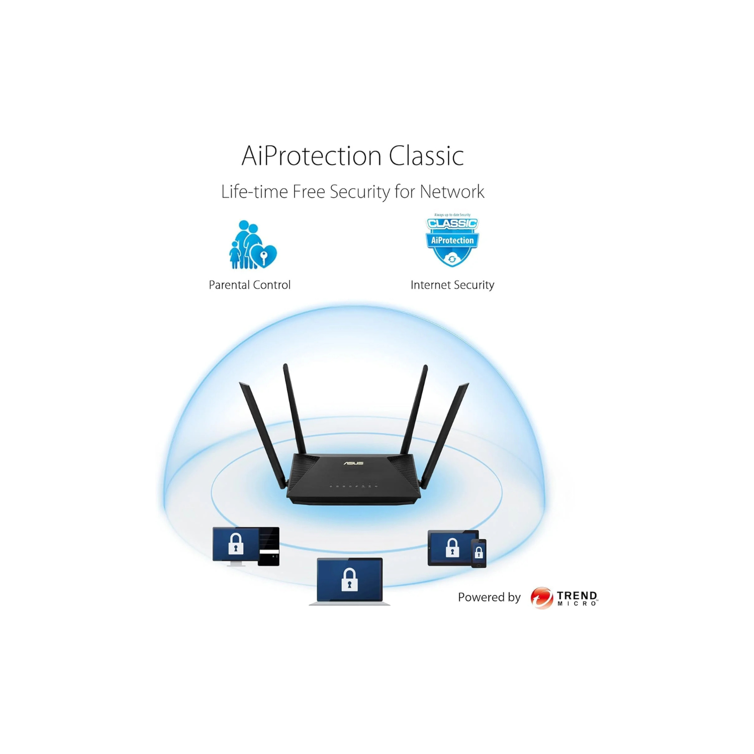 ASUS RT-AX52 WiFi 6 Dual-Band Router – 1,800 Mbps, OFDMA & MU-MIMO, AiMesh Compatible