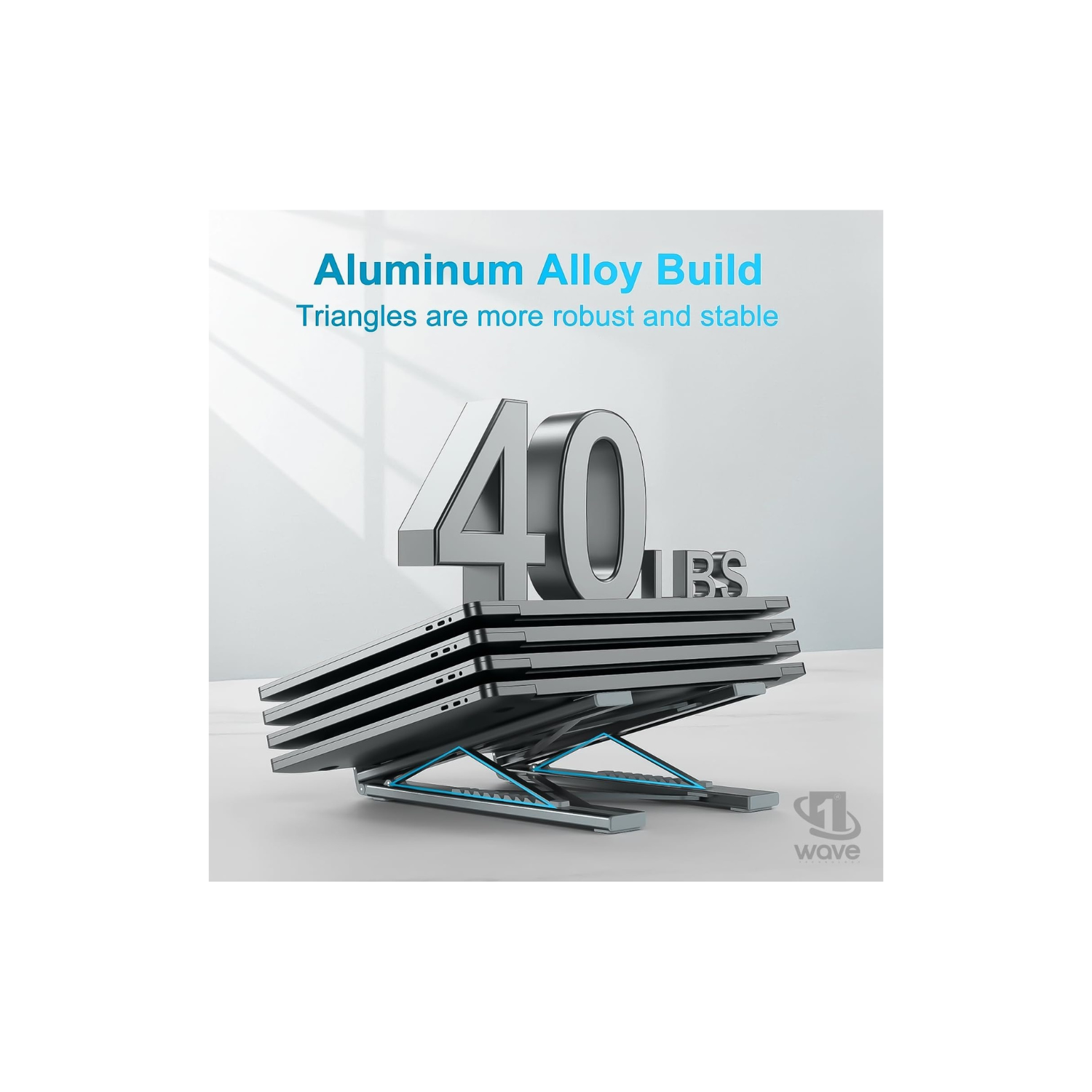 First Wave Laptop Stand DockHub 8-in-1  & USB-C Docking Station | Adjustable Ergonomic Riser with 4K HDMI, PD 100W, USB 3.0, SD/TF Card Reader, Multiport Hub for MacBook Pro/Dell/HP/Lenovo, Plug & Play