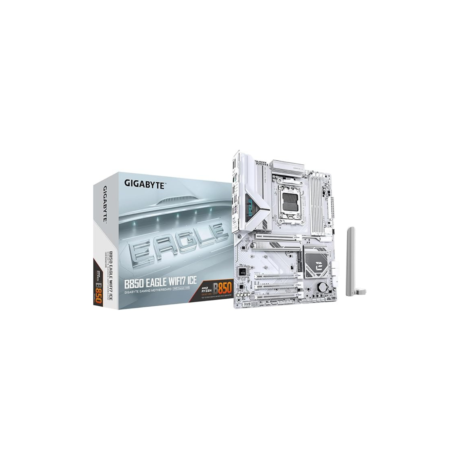 GIGABYTE M/B B850 EAGLE WF7 ICE | B850 Gaming Motherboard with WiFi 7 & High Bandwidth Memory Support