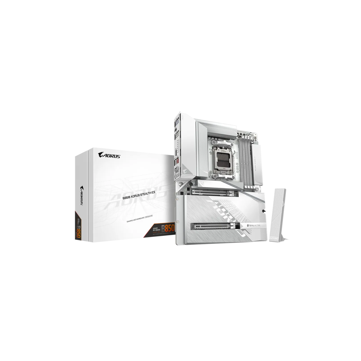 GIGABYTE M/B B850 A STEALTH ICE | B850 Gaming Motherboard with High Speed Connectivity & High Bandwidth Memory Support