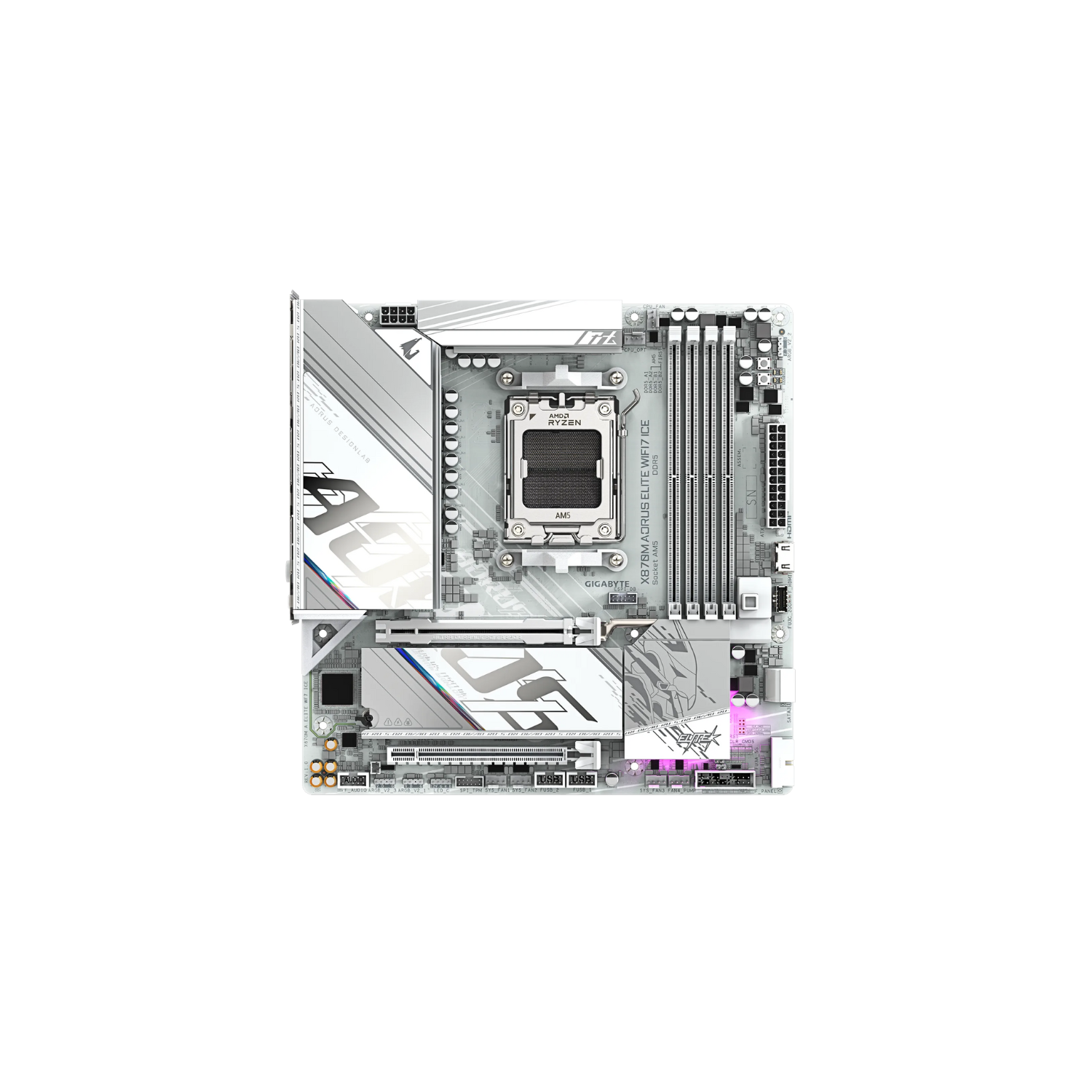 GIGABYTE M/B X870M A ELITE WF7 ICE |  Gaming Motherboard with WiFi 7 & High Bandwidth Memory Support