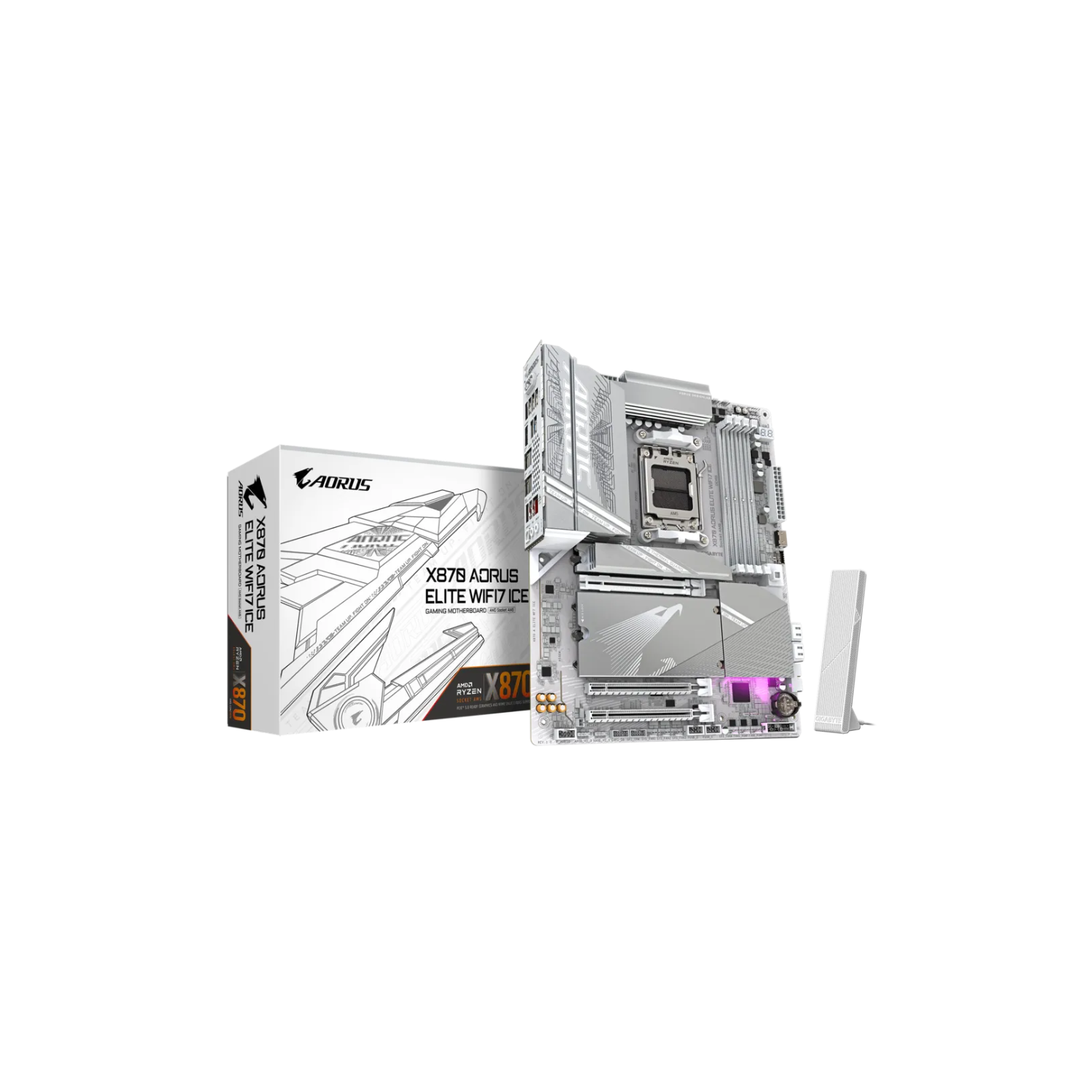 GIGABYTE M/B X870 A ELITE WF7 ICE | X870 Gaming Motherboard with WiFi 7 & High Bandwidth Memory Support